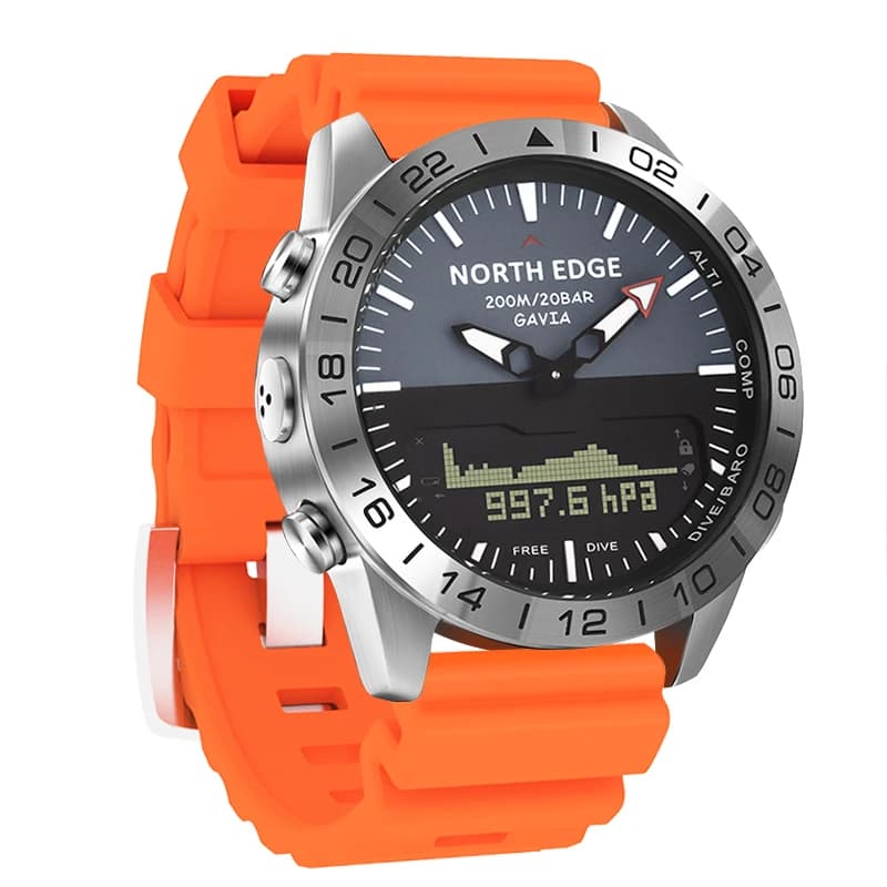 NORTH EDGE GAVIA Cronometri sportivi militari Orologi digitali da uomo 200M Bussola impermeabile Altimetro Barometro Orologio subacqueo intelligente