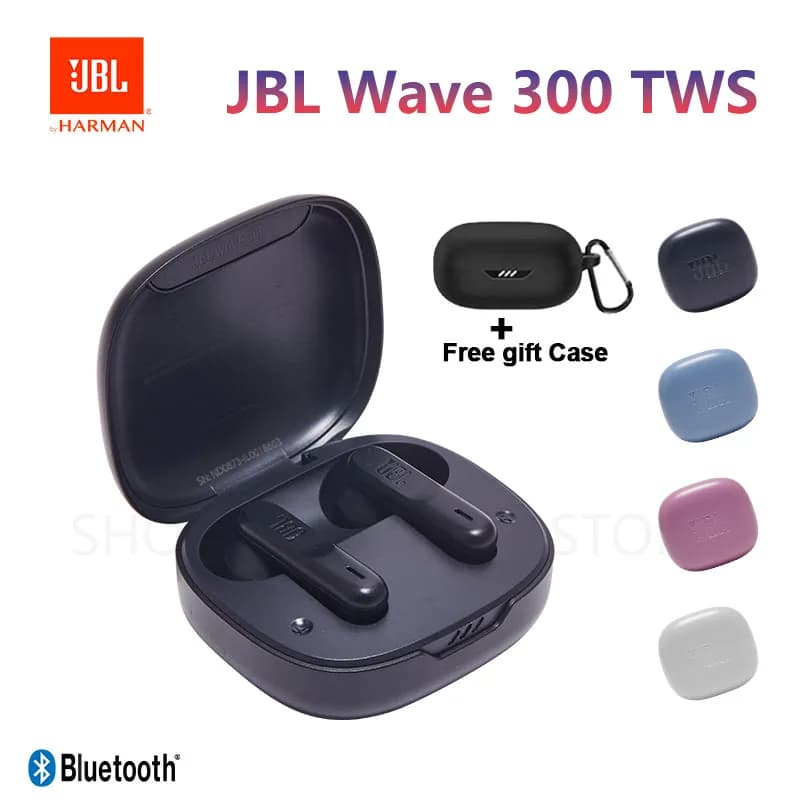 Cuffie Bluetooth wireless originali JBL Wave 300TWS Cuffie per giochi musicali W300 Auricolari sportivi per corsa con microfono + custodia gratuita