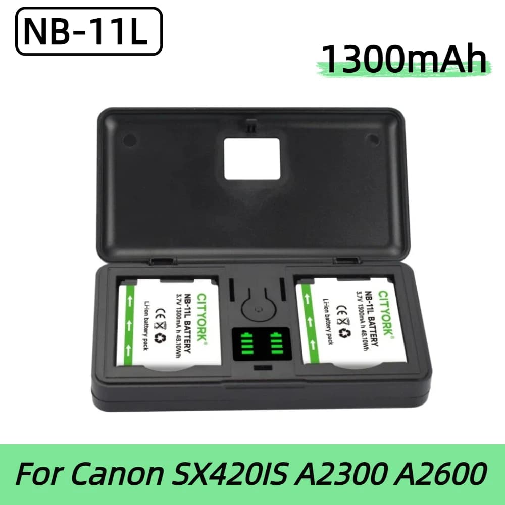 CITYORK NB-11L Battery For Canon SX420IS A2300 A2600 A3400 A4000 A3500 140 160 170IXUS NB 11L With 2-Slots LCD Battery Charger