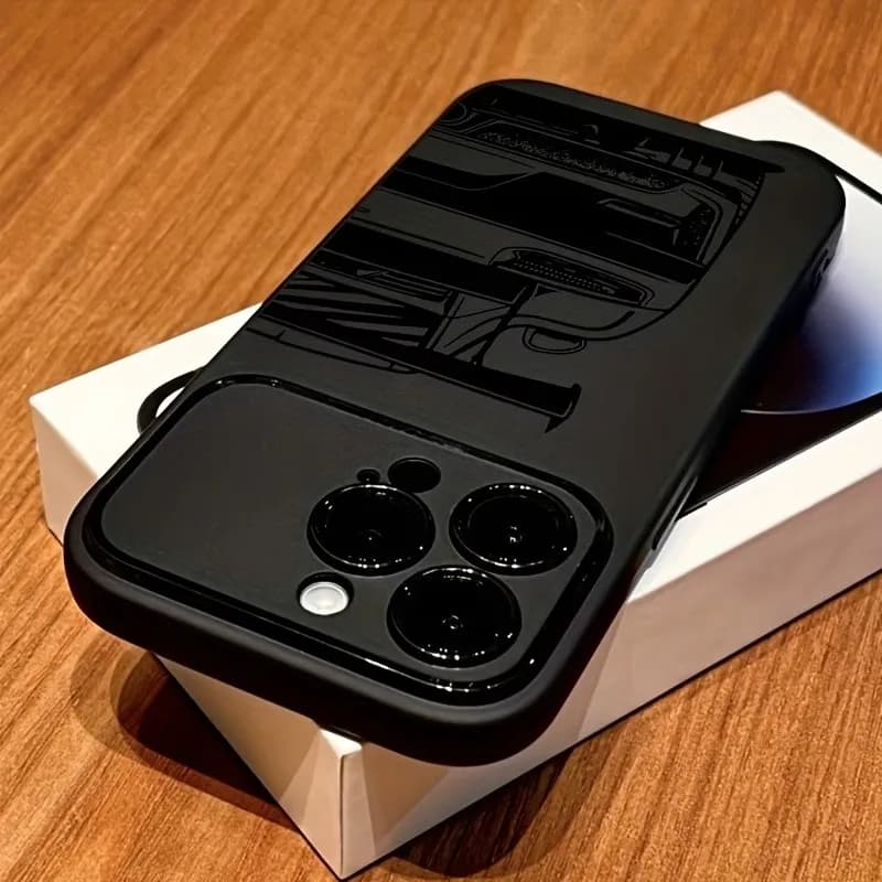 Cover per iPhone con disegno a linee di un'auto sportiva per iPhone 11 12 13 14 15 16 17 Pro Max Plus 17 Air X XS MAX XR in silicone opaco