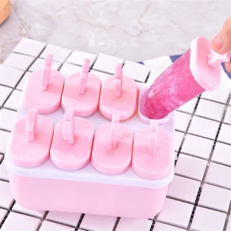 Stampi per ghiaccioli 6/8 Griglia Stampi per ghiaccioli Stampo per gelato in silicone per uso alimentare Fai da te fatto in casa Riutilizzabile Facile rilascio Ice Pop Make
