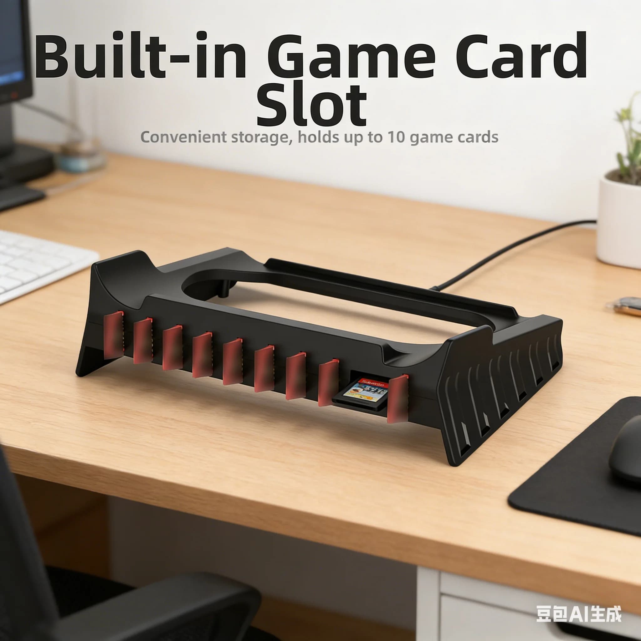 1 supporto portaoggetti per console di gioco Switch 2, base piatta in ABS salvaspazio per la conservazione di schede di gioco