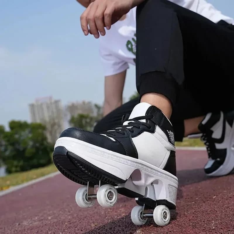 NEW sport roller skates for children deformation shoes 4 wheel roller skates adult escape shoes deformation wheel for students