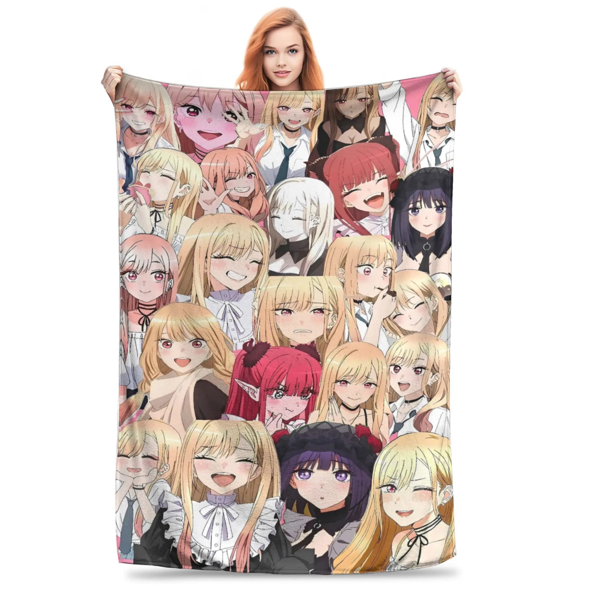 Japan Anime Marin Kitagawa Blankets Warm Street Trend Plush Throw Blanket For Kids Adult Couch Bed Flannel Bedspread Bed Cover
