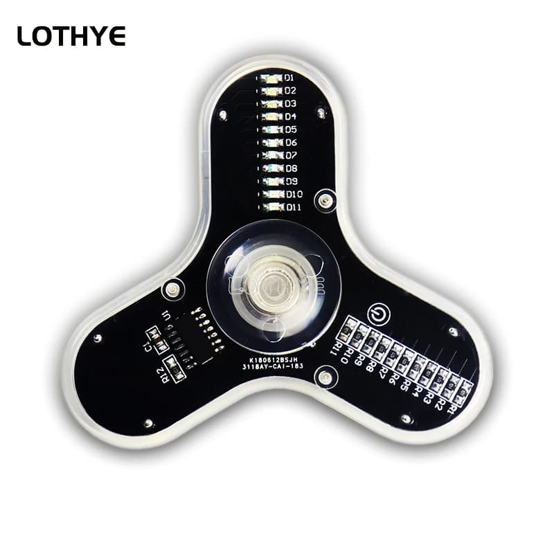 LED Fidget Spinner Produzione Altoparlante Atmosfera Kit elettronico fai da te 3 foglie luminose Giroscopio con punta delle dita RG550 Kit di saldatura parti fai da te