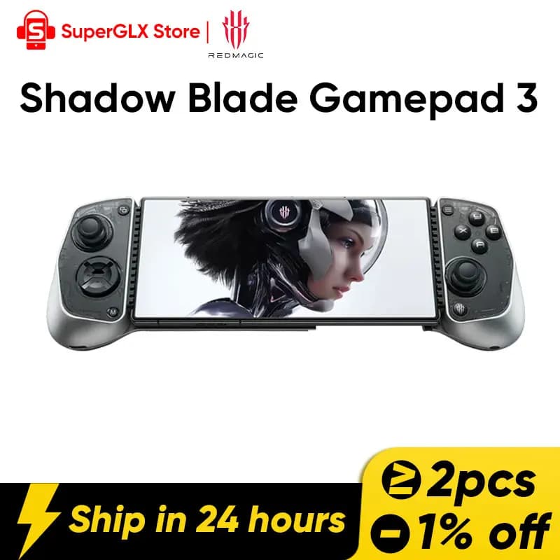 Controller di Gioco Wireless Nubia REDMAGIC Shadow Blade Handle 3 per Smartphone e Tablet con Vibrazione HD e Joystick a Effetto Hall