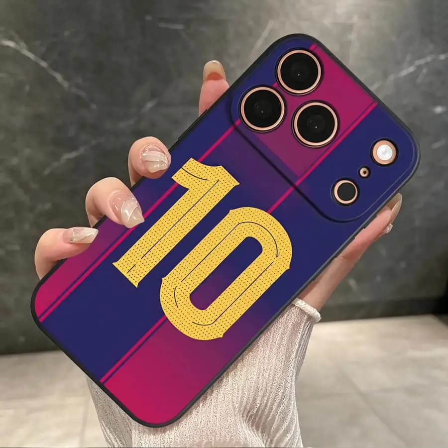 Cover per Telefono con Numeri da Calcio per Apple iPhone 17 Pro Max 16 Plus X 14 XS 6 6S 13 Mini 7 8 15 SE 11