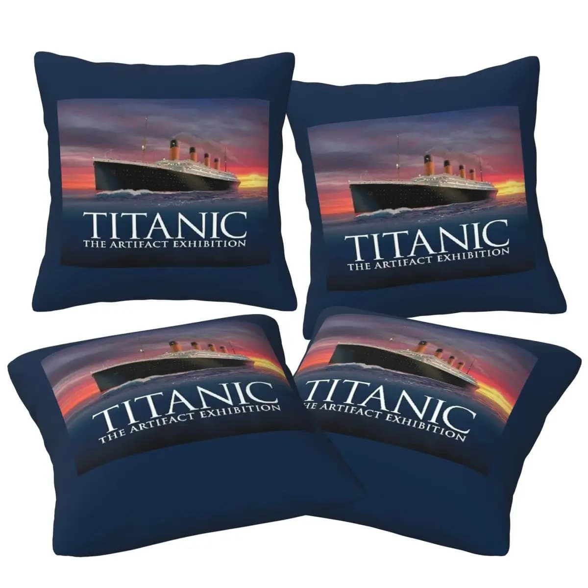 Titanic Romantic Movie 1 4pcs Square Pillowcase Cushion Cover Comfort Pillow Case Throw Pillow Cover for Home Sofa Living Room