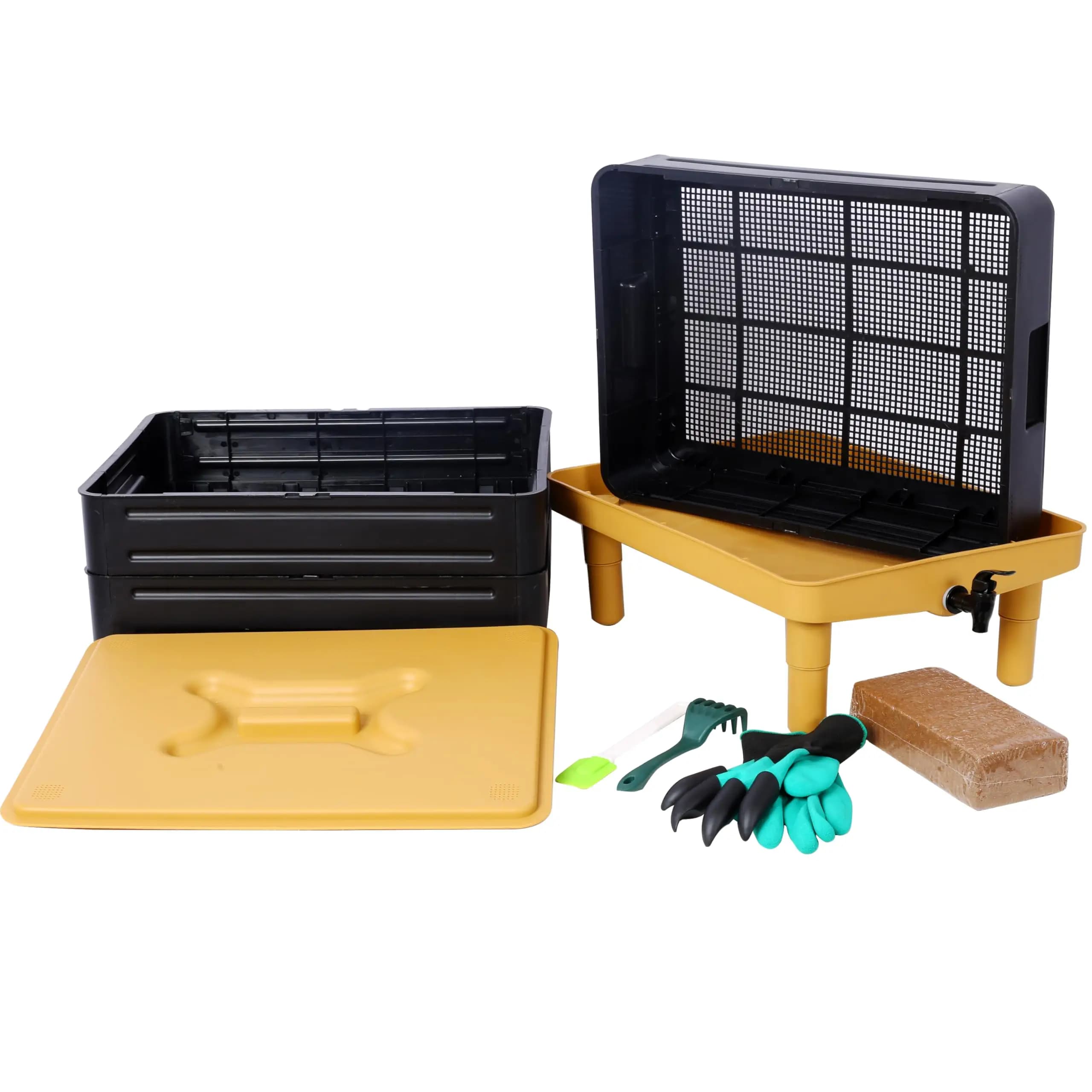 Worm Bins for Composting, 65L 3-Tray Worm Tower for Kitchen Waste Recycling