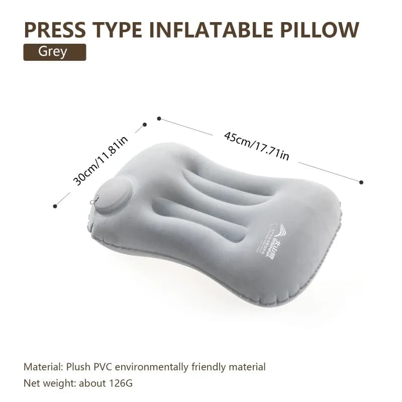 1PCS Camping Inflatable Pillow Portable Ultralight Travel Hiking Air Sleeping Pillow for Neck and Lumbar Support