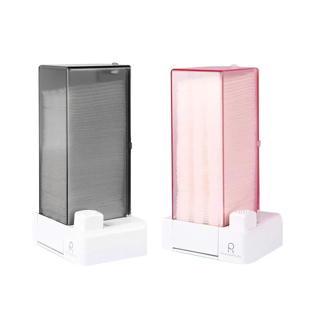 Dispenser Automatico di Dischetti di Cotone a Pressione, Porta Dischetti Quadrato con Design Chiuso per Organizzazione e Conservazione su Vanity