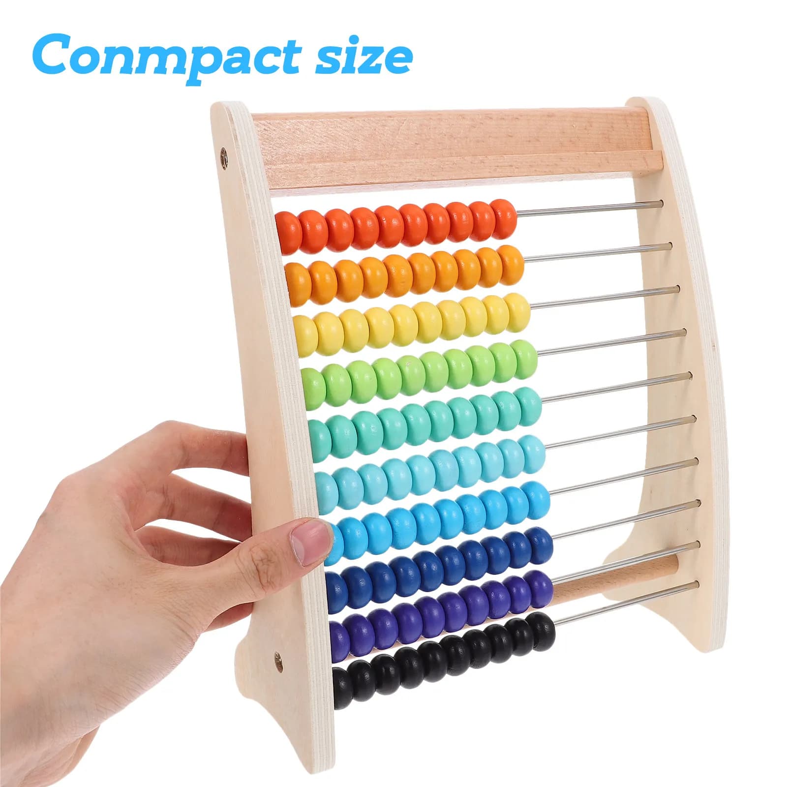Set Educativo di Abaco in Legno con Perline per Calcolo, Strumento per l'Apprendimento della Matematica e il Conteggio, Accessori in Legno per Bambini