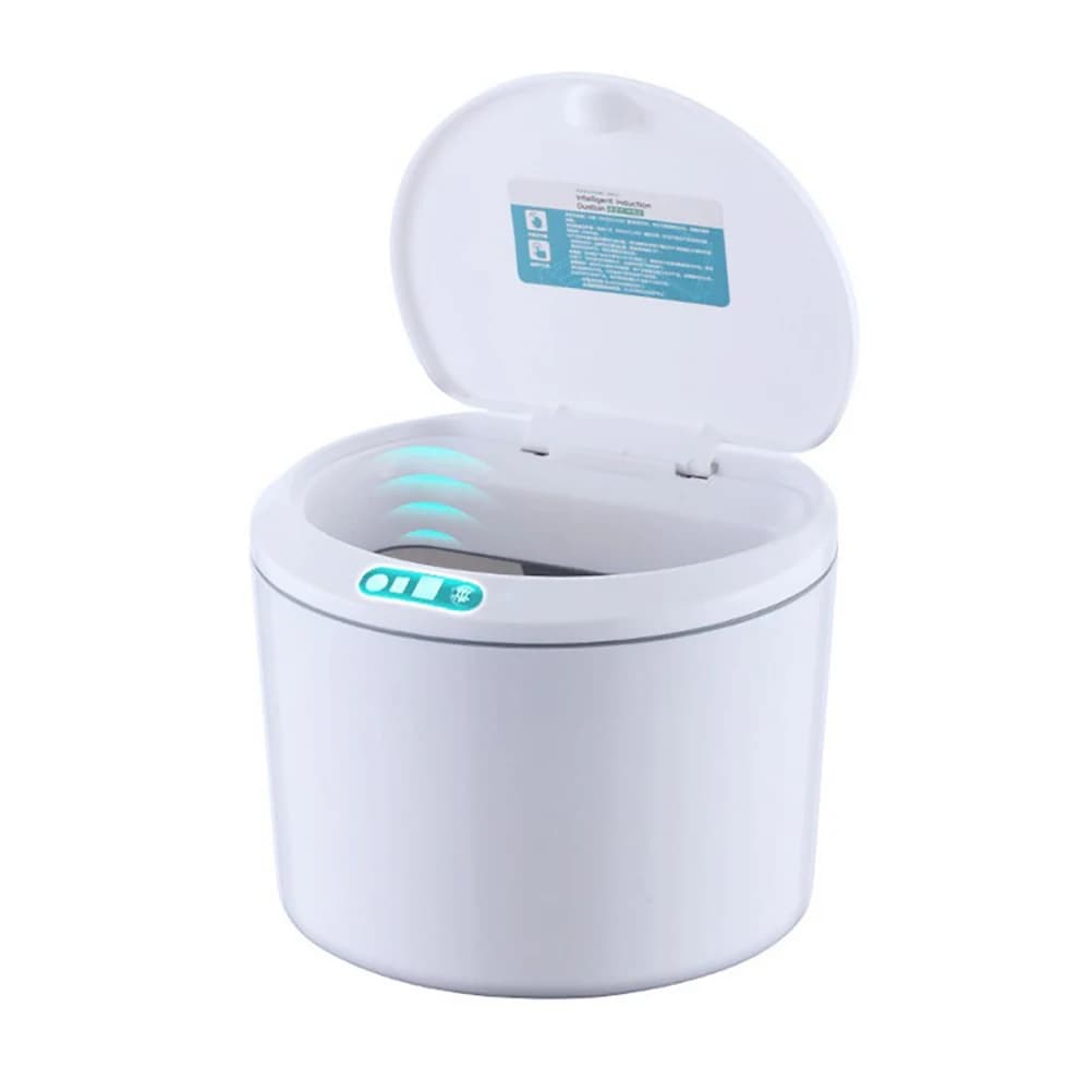 Cestino per Rifiuti da Scrivania con Sensore, Funzionamento a Batteria, Mini Cestino Automatico con Coperchio per Scrivania e Veicoli, 3L