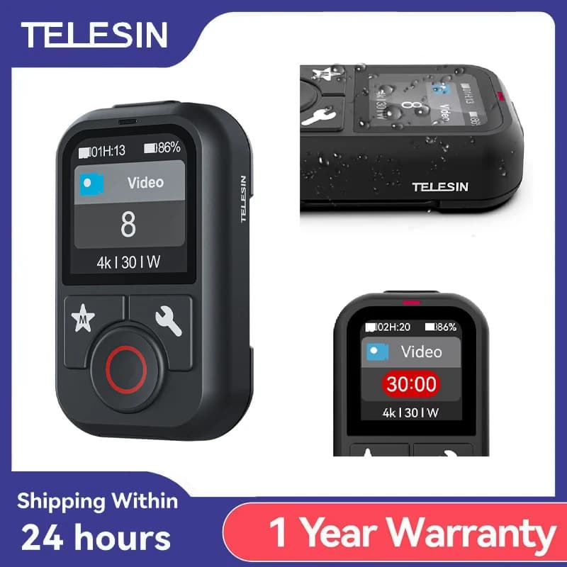 New Bluetooth TELESIN remote control T13 waterproof with wrist strap for GoPro Hero 13 12 11 10 9 8 Max Action Accessories room