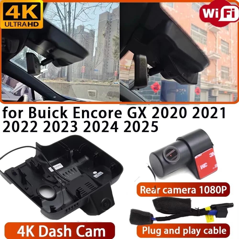 for Buick Encore GX 2020 2021 2022 2023 2024 2025 Video Recorder 4K DVR Dash Cam Wifi Camera 170° Wide Angle Loop Recording