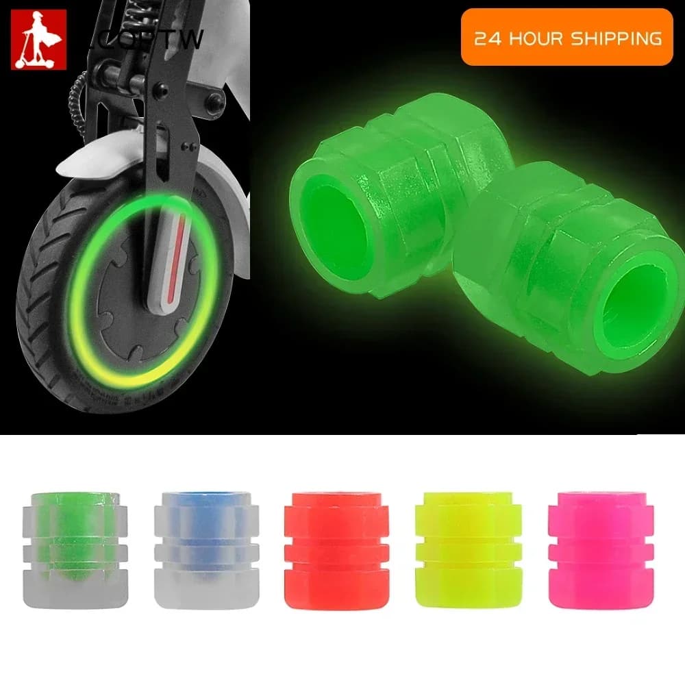 Nuovi tappi valvole pneumatici per auto luminosi per Ninebot per Xiaomi E-Scooter per biciclette Copri valvole per pneumatici fluorescente antipolvere