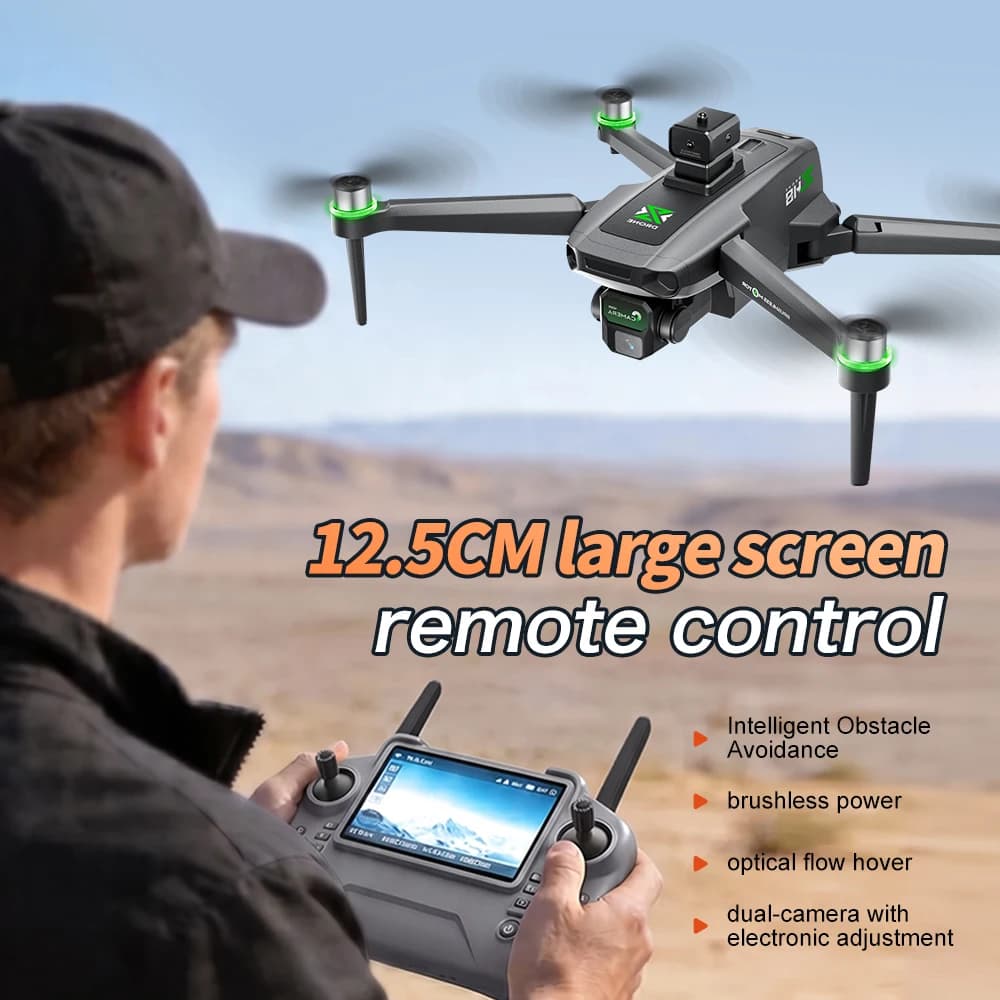 ZH8 Drone 4.3 Inches Screen Rc Brushless Motor Helicopter Optical Flow Obstacle Avoidance Quadcopter Dron RC Toy