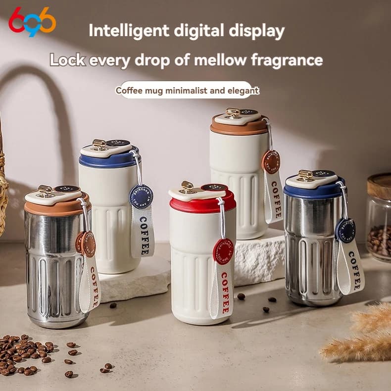 New 316 Stainless Steel Insulated Cup Portable Coffee Cup Intelligent Temperature Display Car Mounted Cooling Water Cup