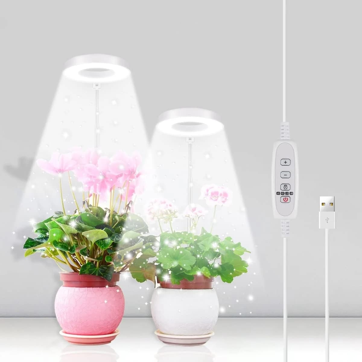 KEBINCPLED USB Led Angel Ring Plant Grow Lamp 5V 6000K Dimming Full Spectrum Plant Growing Lamp Hydroponics Succulents Lighting