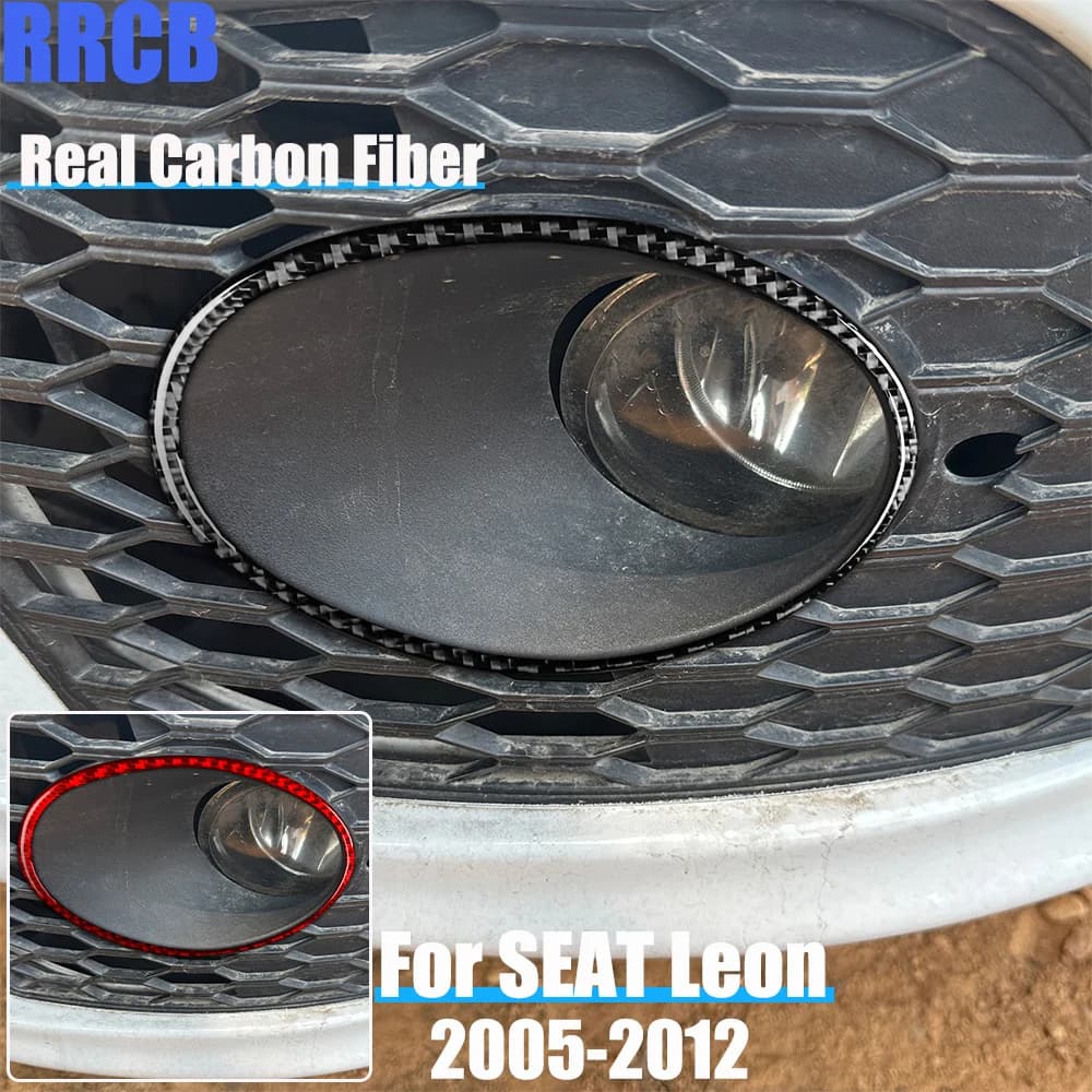 Real Carbon Fiber Accessories Auto Fendinebbia Trim Cover Morbida Wall decal For SEAT Leon MK2 2005 2006 2007 2008 2009 2011 2012
