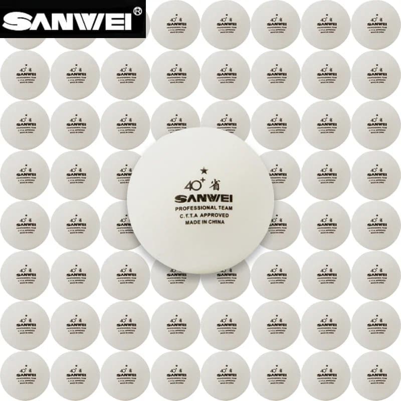 SANWEI 100 pz/pacco 40+ Palline Da Ping Pong Bianco Nuovo Materiale In Plastica ABS Pallina Da Ping Pong Professionale per la Squadra provinciale Cinese