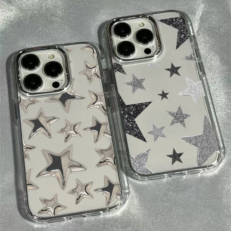 Shining Star Trendy Pattern Transparent Phone Case for Samsung Galaxy S26 S25 Ultra S24 S23 FE S22 Plus Shockproof Soft Cover