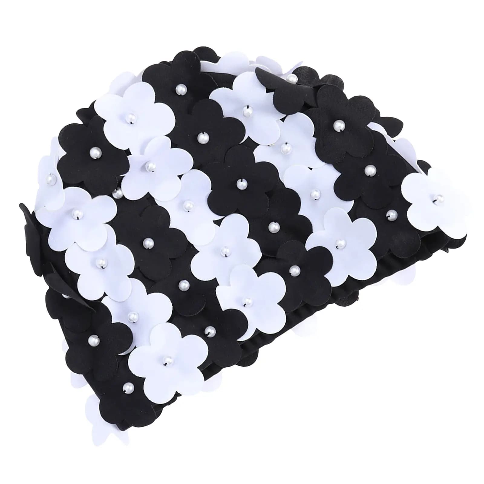 Women Waterproof Swim Cap Retro Floral Elastic Bathing Hat Comfortable Non Slip for Pool and Training Floral Pattern Swim Cap