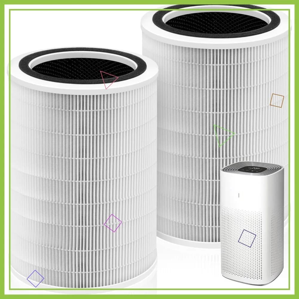 Filtro di ricambio HEPA 12010 per purificatore d'aria per ambienti di grandi dimensioni 11010 e 11011, HEPA vero H13 3 in 1 con carbone attivo, confezione da 2