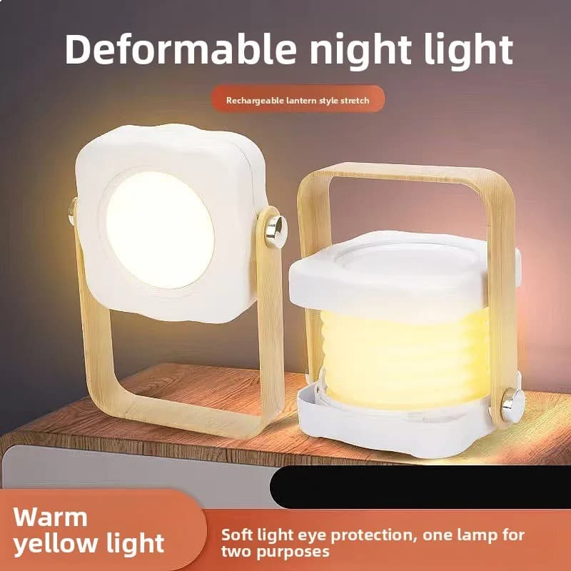 Nuova Lanterna LED con Luce Notturna, Lampada da Tavolo USB Pieghevole Creativa per la Cura degli Occhi, Luce d'Atmosfera per Casa e Regalo