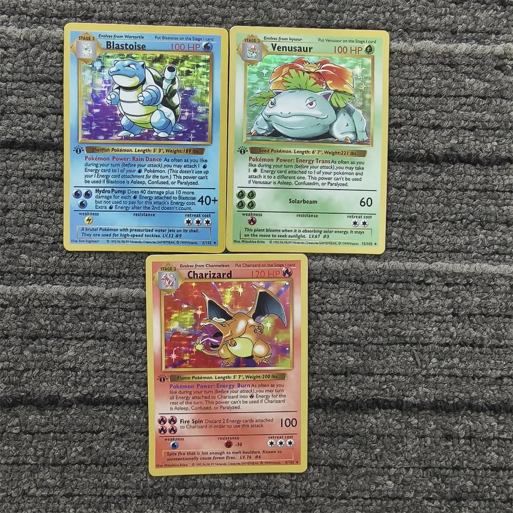 3 pz/set Tasca FAI DA TE Serie di Prima Generazione Le Tre Famiglie Charizard PTCG Gioco Carte di Sostituzione Collezione di Regali GIOCATTOLI