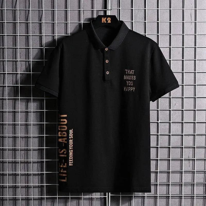 M8XL Summer New Men's Short Sleeve Shirt Casual Turn-down Collar Mid-young Trendy Short T-shirt Modern Style Cotton Blend