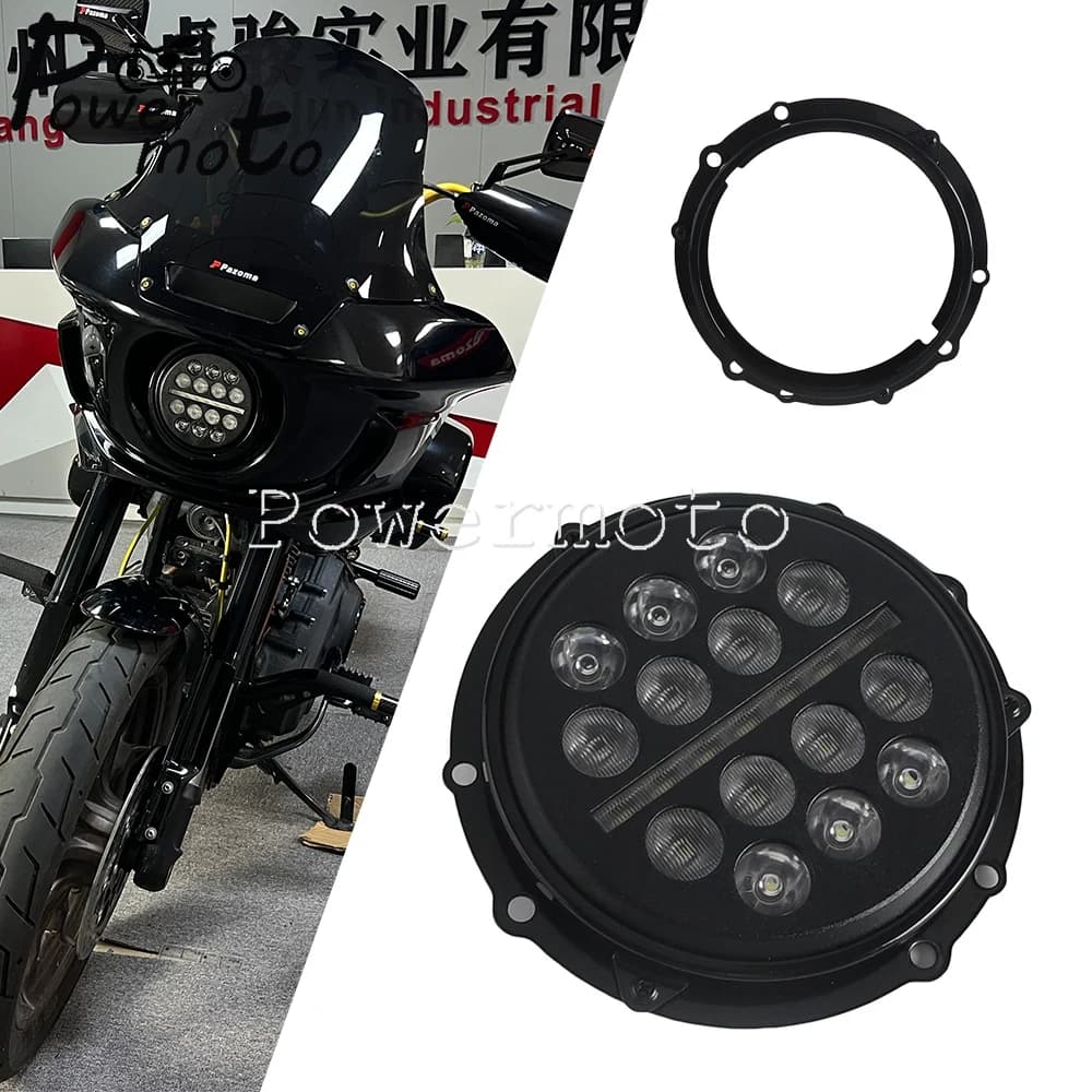 Faro del motociclo 5 3/4 "Faro linea sottile con staffa per Harley Softail Low Rider ST FXLRST 117 EI Diablo FXRST 2022-2025