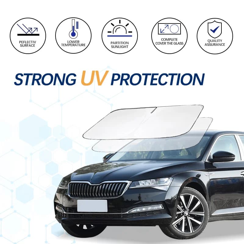 Car Windshield Sun Shade Window Shade Foldable Sun Visor Protector Blocks UV Rays For Skoda Superb 2 MK2 Car Summer Accessories