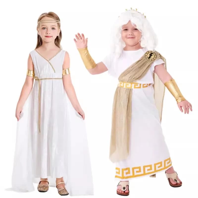 Nuovo Arrivo 2026: Costume da Dio Greco per Halloween e Carnevale, Abito Romano per Cosplay di Zeus, Costume per Bambini