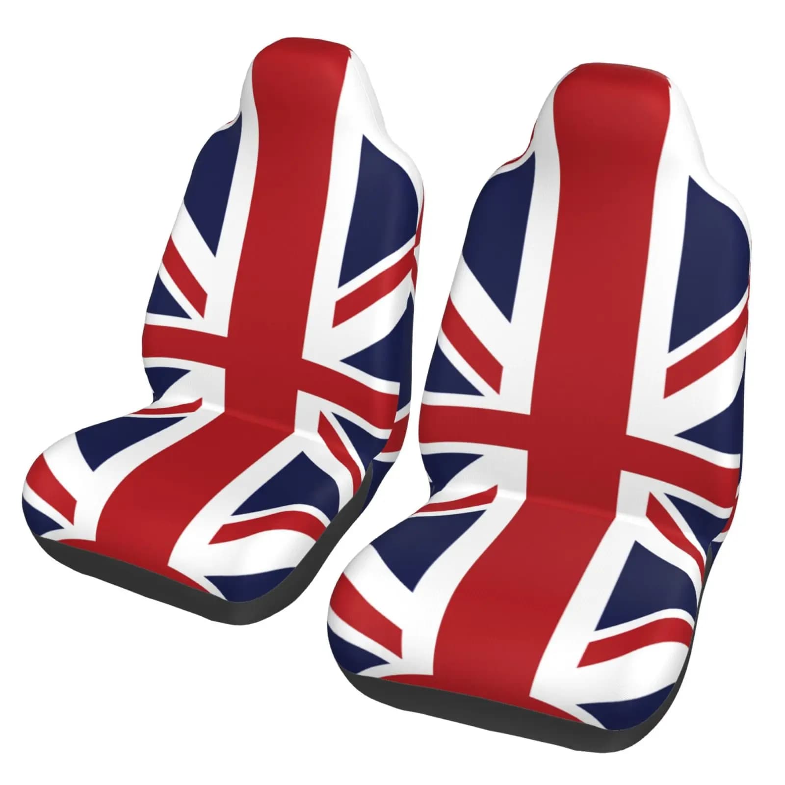 British Flag Printed Car Seat Cover - 2-piece Set for The Front Seats - Automotive Accessories - Stain-resistant Patriotic Theme