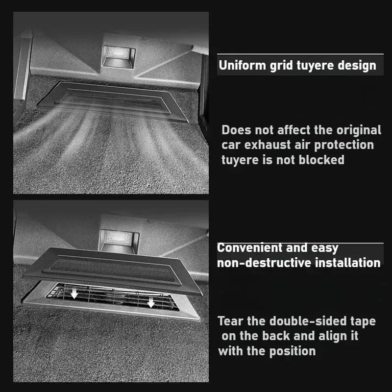 For Tesla Cybertruck 2024 ABS Air-Conditioned Substellar Network Car Accessories Under The Seat Air Vent Protective Cover