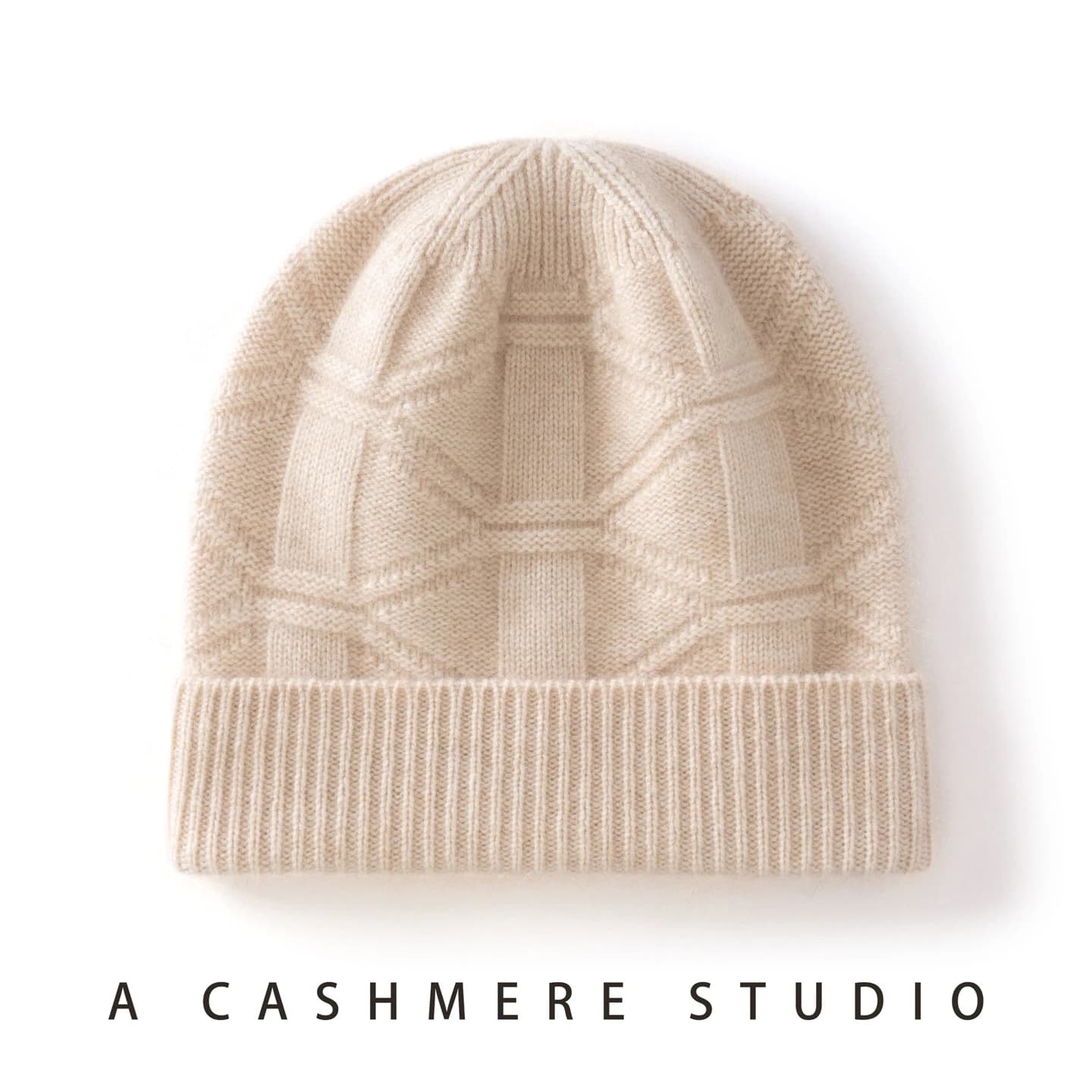 Autumn and Winter 100% Cashmere Hat Thickened Warm Wool Hat Knitted Casual Ear Protection Hat Versatile Baotou Hat Cold Hat