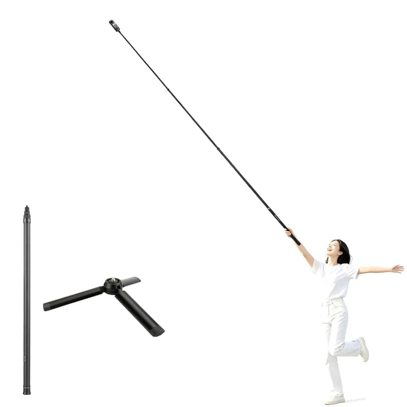 150cm Carbon Fiber Selfie Stick Monopod + Metal Tripod for DJI Omso Pocket 3 /pocket 4P /4 Gimbal /DJI Action Nano Gopro Camera