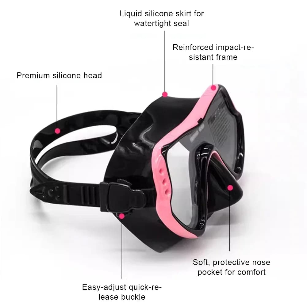 Set Professionale Maschera Subacquea con Boccaglio Occhialini da Immersione Set Tubo per Snorkeling Maschera Subacquea per Adulti Unisex