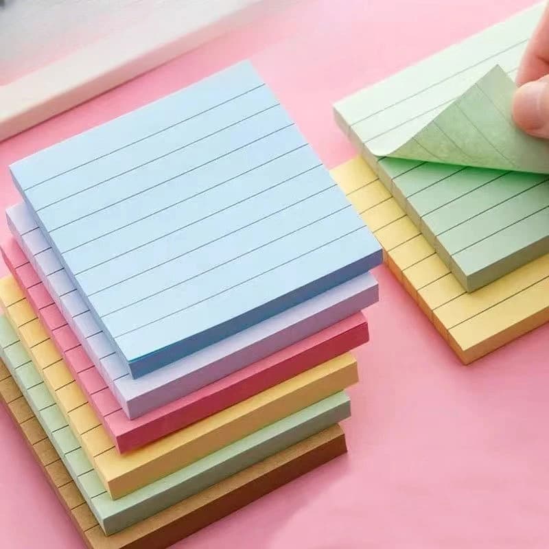 Blocchetti Adesivi a Righe Orizzontali Colorate, Multifunzionali e Rimovibili per Studenti, Note per Ufficio, Messaggi e Promemoria, Adesivi per Cancelleria