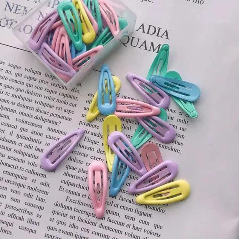 20 Pezzi/Lotto Fermagli per Capelli a Forma di Goccia d'Acqua Colorati e Carini da 3cm per Bambini, Accessori per Capelli Fai-da-Te per Ragazze