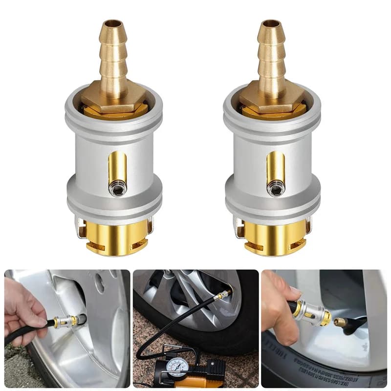 2 pz 6mm valvola della gomma per auto clip ugello della pompa morsetto in ottone massiccio collegamento rapido connettore di gonfiaggio adattatore della pompa di gonfiaggio del mandrino dell'aria per auto