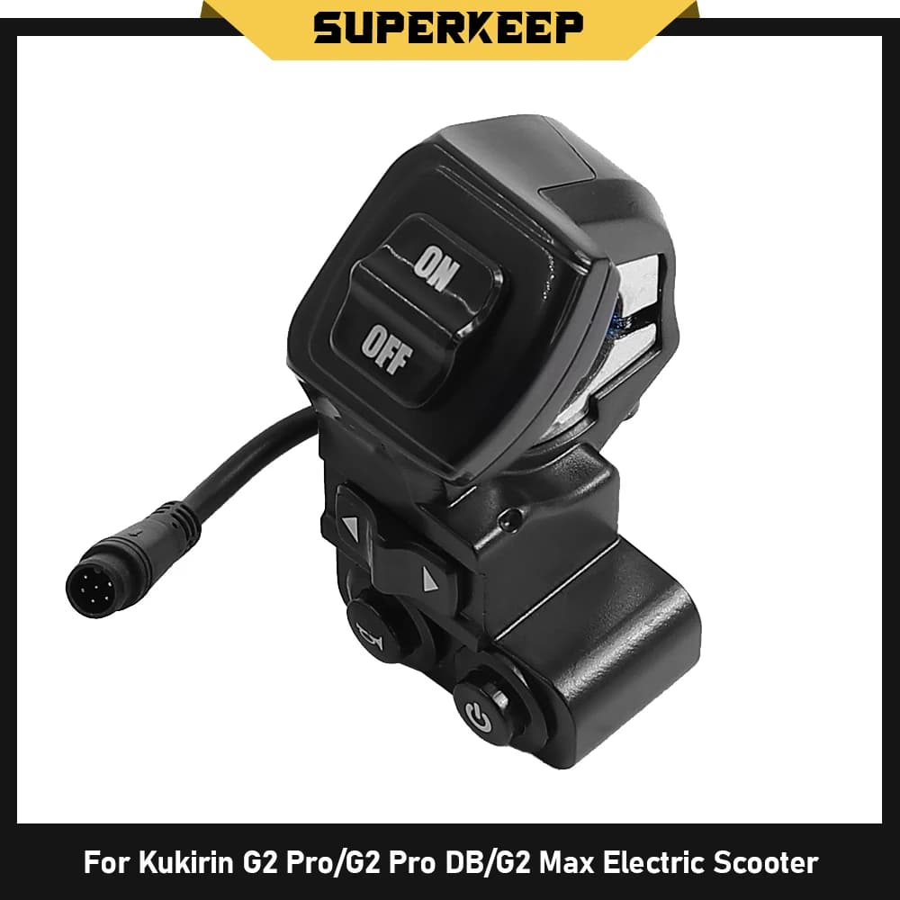Interruttore 4-in-1 per Luci di Svolta Sinistra/Destra e Faro per Monopattino Elettrico Kugoo Kukirin G2 Pro/G2 Pro DB/G2 Max, con Funzione Accensione/Spegnimento e Clacson