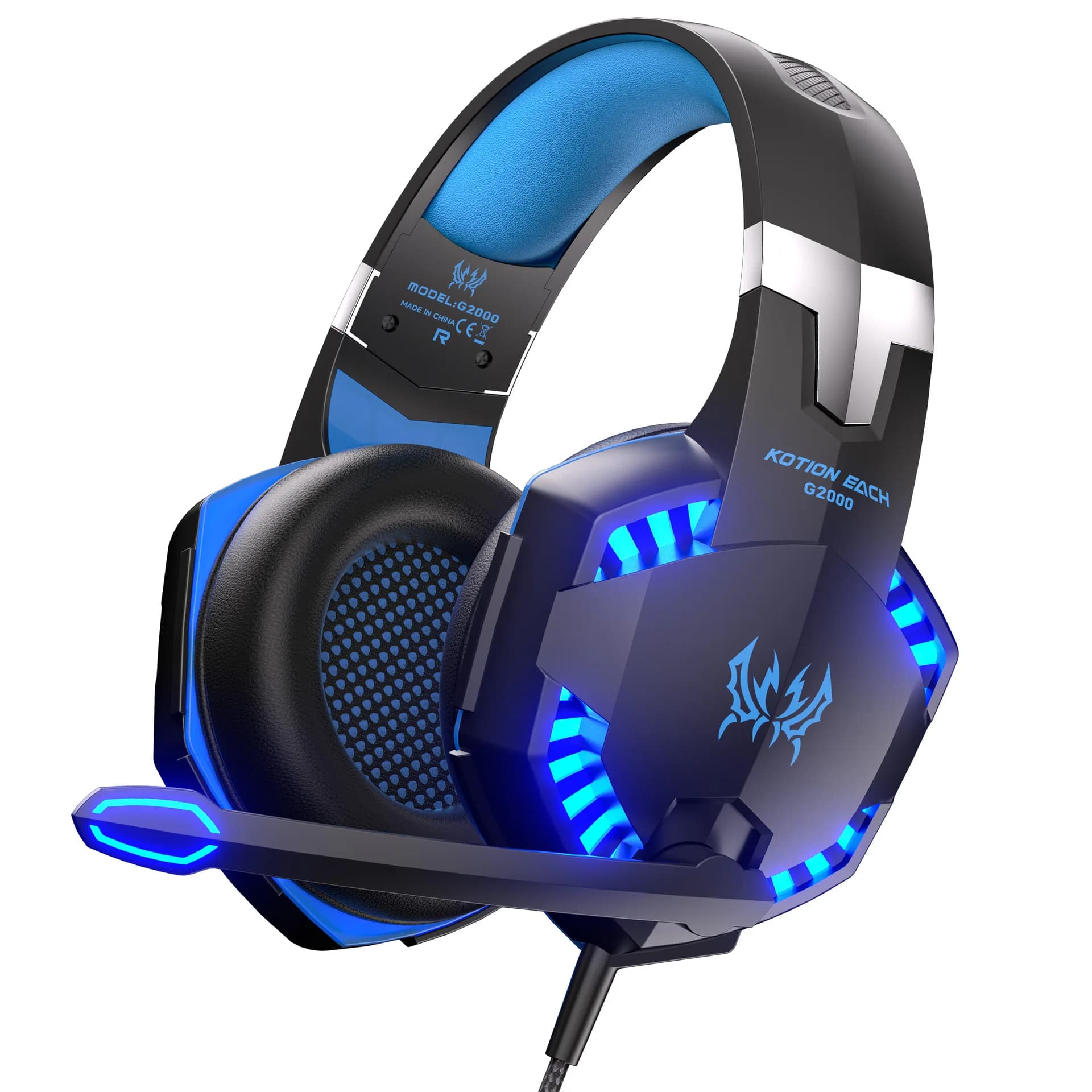 Cuffie da gioco KOTION EACH Inzhuo G2000 con audio a 7.1 canali, auricolari Bluetooth, cuffie da gioco wireless.