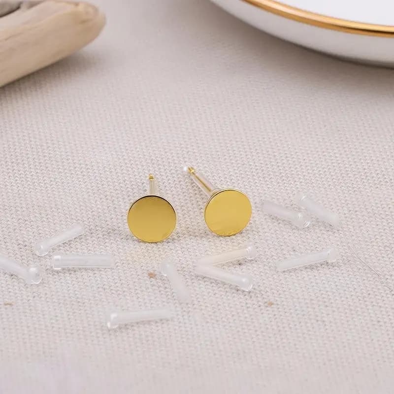 10pcs Prevent Allergy Resin Earring Sleeves Transparent Lightweight Ear Cannula Stoppers for DIY Ear Ornament Making