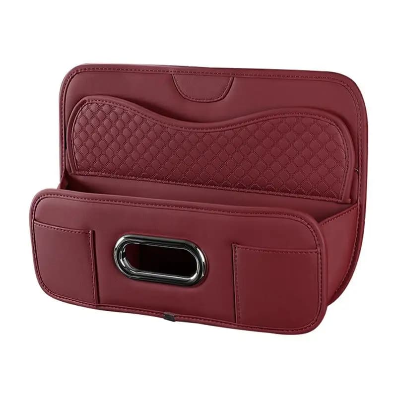 Gancio per poggiatesta per seggiolino auto, gancio per riporre oggetti, borsa portabicchieri multifunzionale impermeabile in pelle per accessori per veicoli