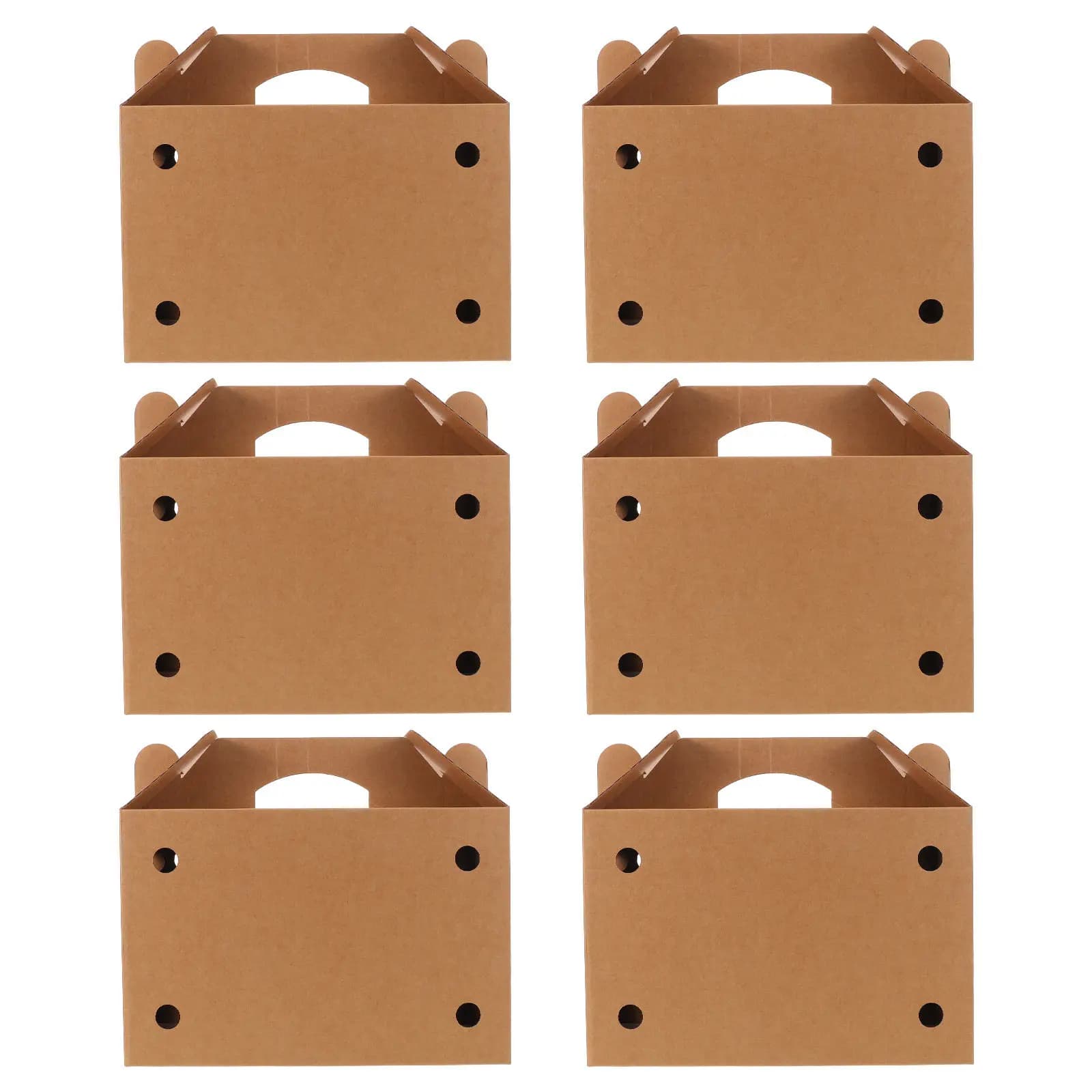Set di 6 Scatole Portatili in Cartone per Trasporto di Cuccioli, Piccioni, Rettili, Criceti e Uccelli Vivi, con Manico per Piccoli Animali