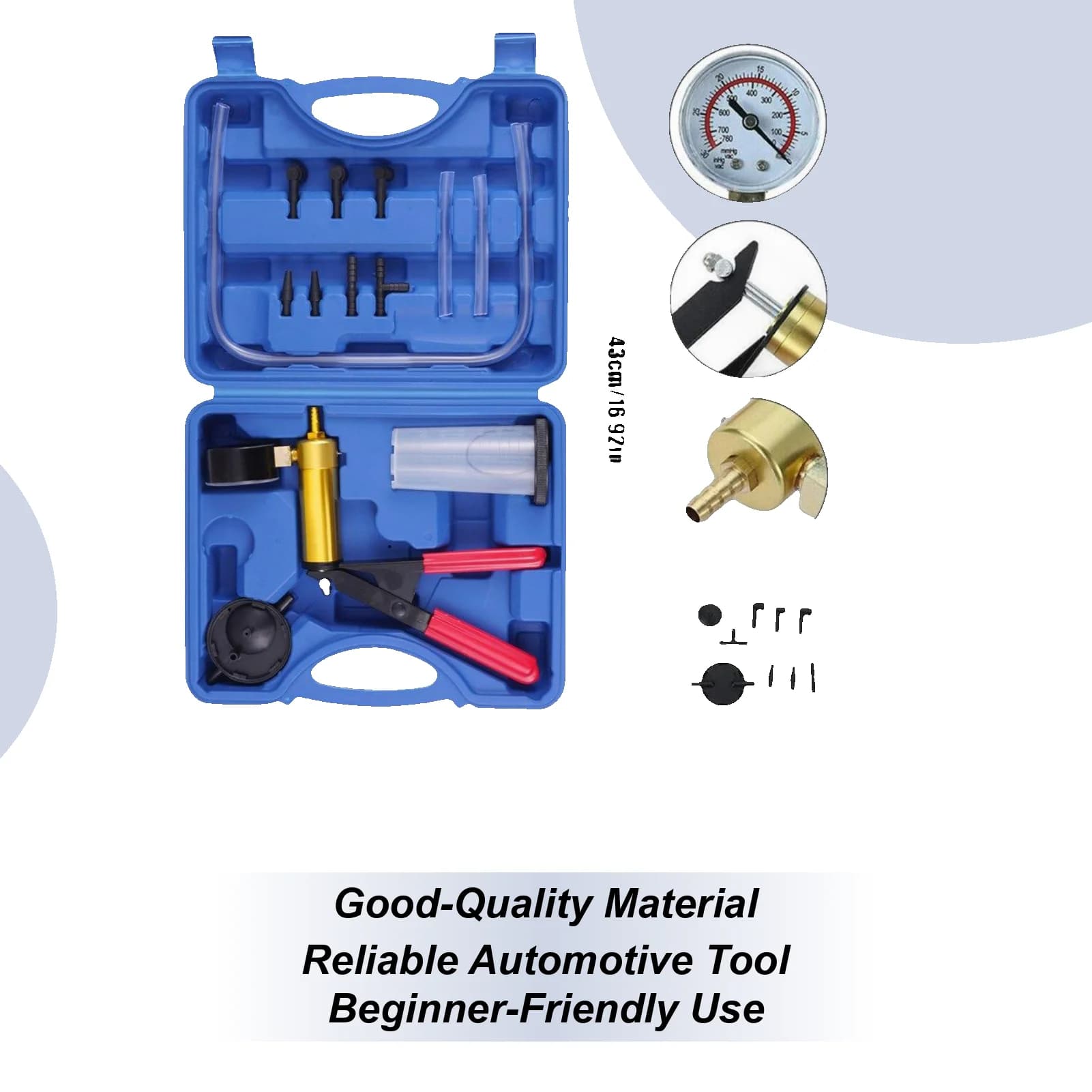Pompa a Vuoto Manuale Portatile Universale, Kit di Spurgo Freni per Moto, Strumento di Riparazione per Controllo Pressione Fluidi Auto