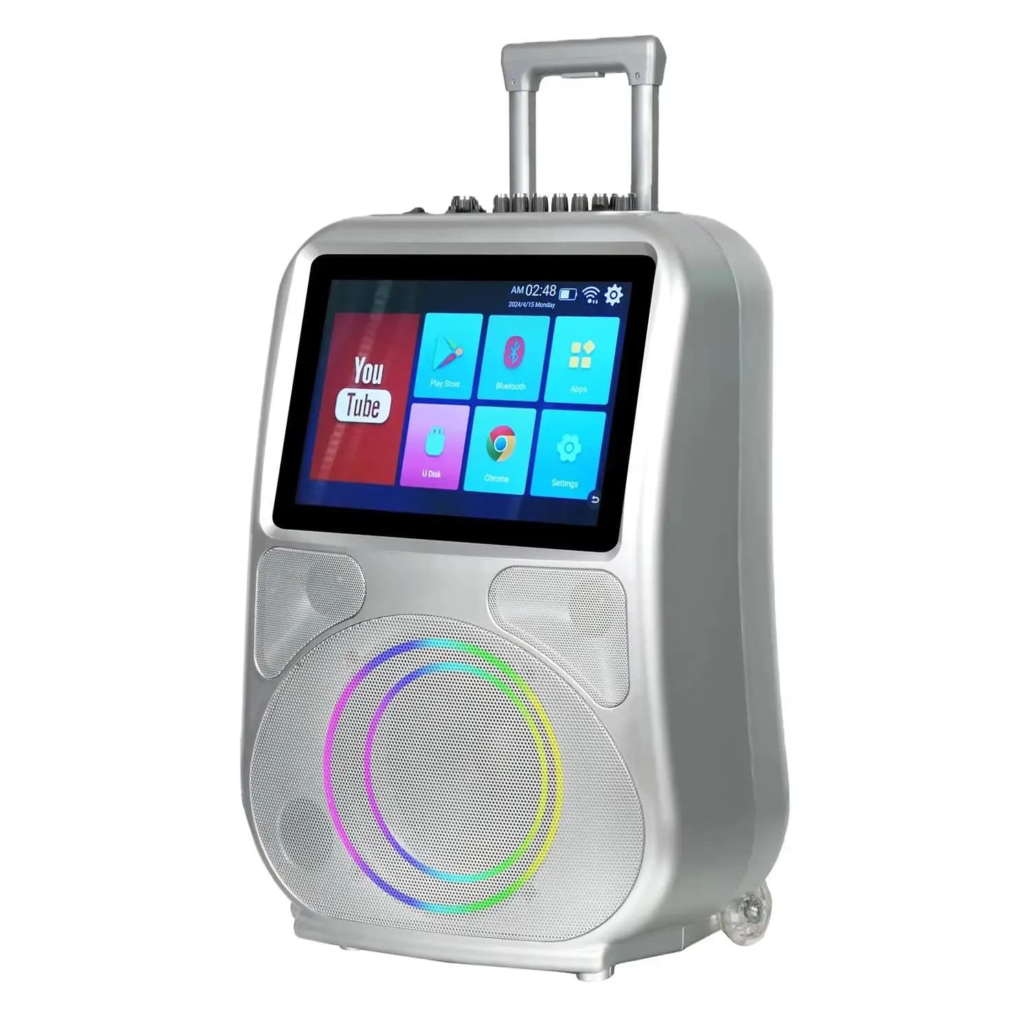 Altoparlante Bluetooth video di vendita caldo Woofer da 8 pollici e schermo da 14,1 pollici Sistema Android 12.0 Trolley per interni ed esterni Party Box