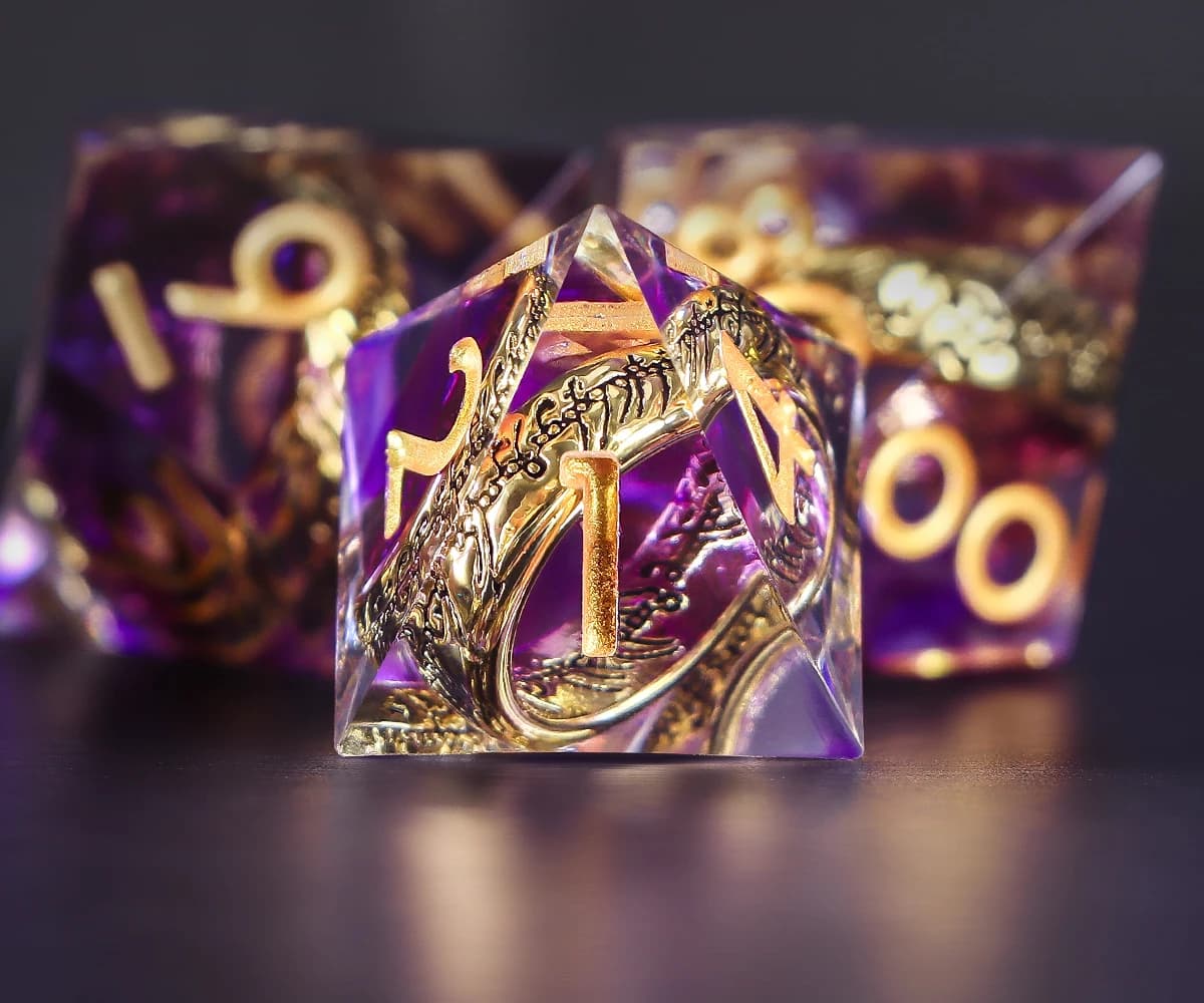 Resin Dice for Dungeon And Dragon, RPG Dice Set for Role Playing Game, D20 D12 D10 D8 D6 D4